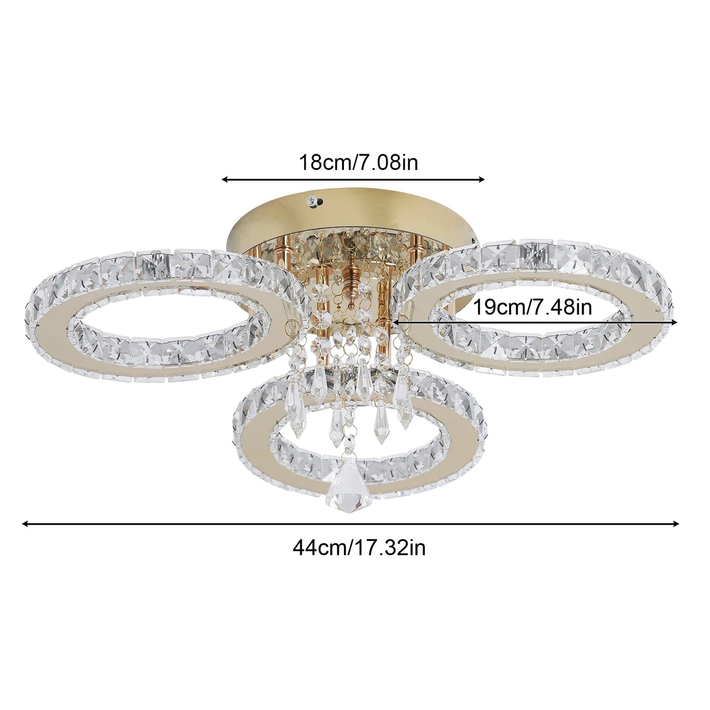 VETRULUS Crystal LED Ceiling Chandelier for Living Room