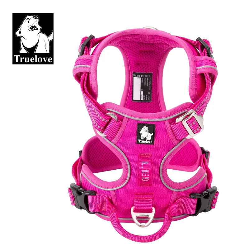 TRUELOVE Reflective Nylon Dog Harness No Pull Adjustable