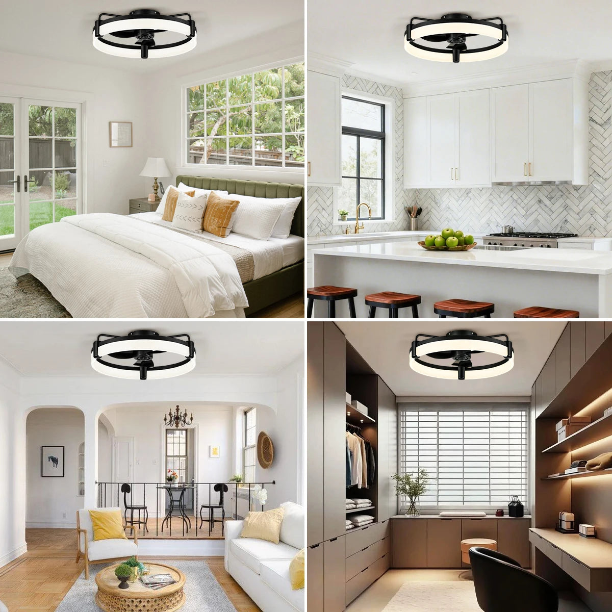 Aiopp Ultra Quiet LED Ceiling Fan With Dimmable 6 Speeds