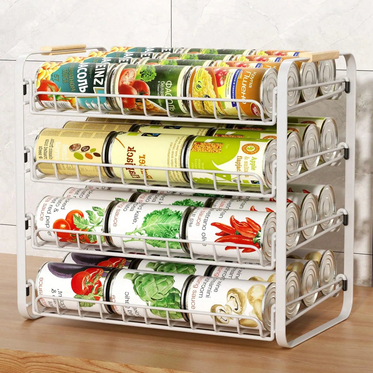 2-Pack Two-Tier Stackable Can Organizer For Pantry And Kitchen