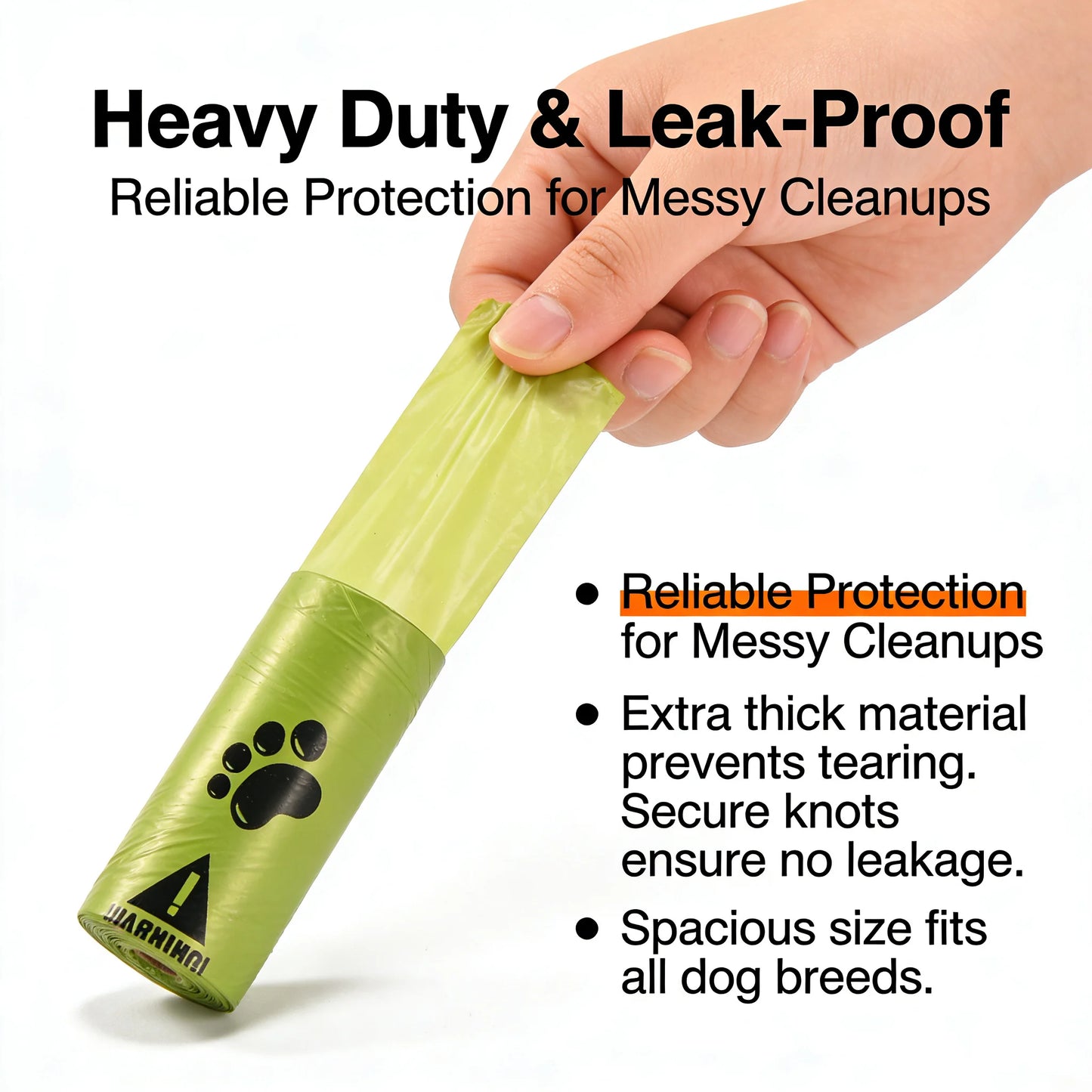 Eco-Friendly Dog Poop Bags Leak-Proof Extra Thick Unscented