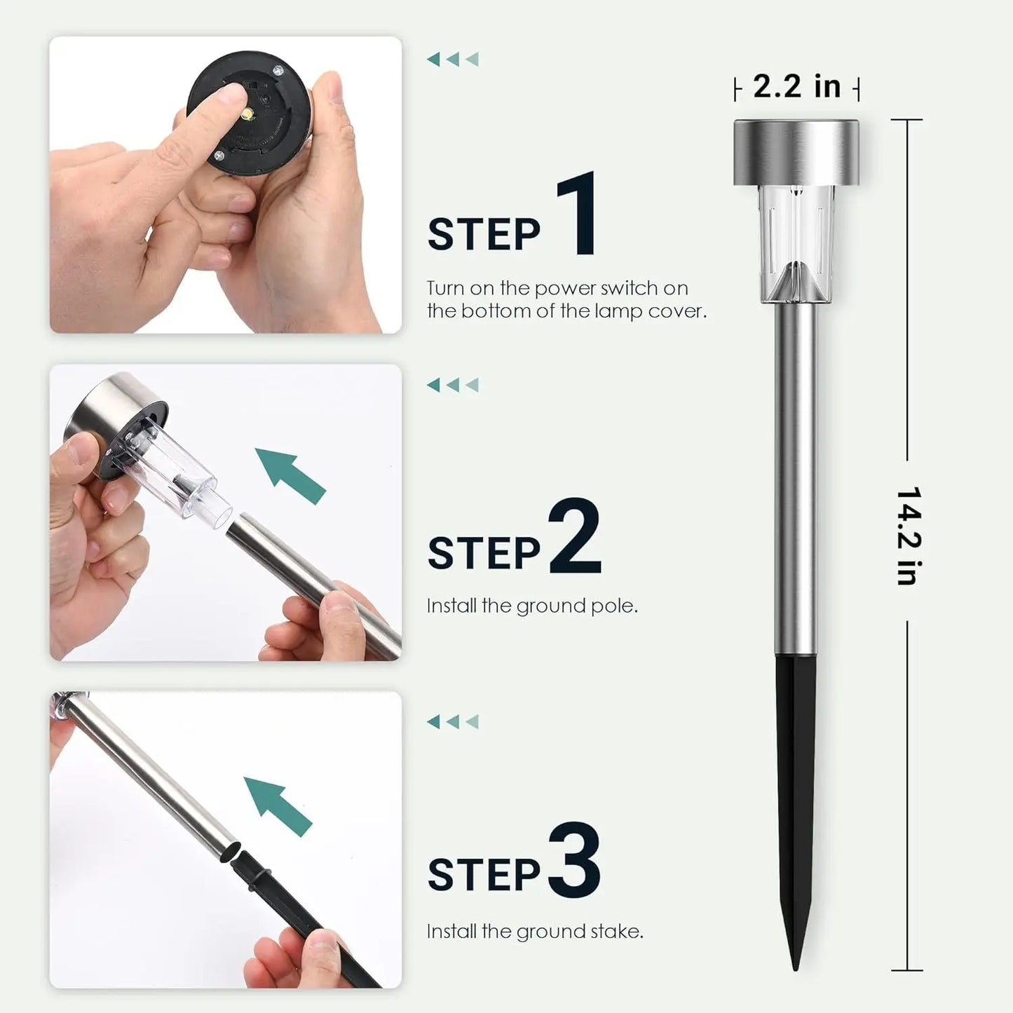5pcs   Lawn Light Solar Ground Plug Light Stainless Steel Small Tube Light Outdoor Landscape Lighting For Backyard Patio