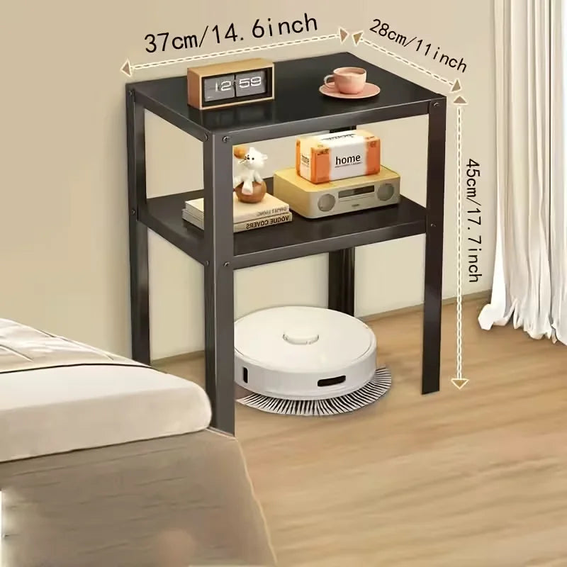 Industrial Metal Floor Storage Rack Nightstand Shelving Unit