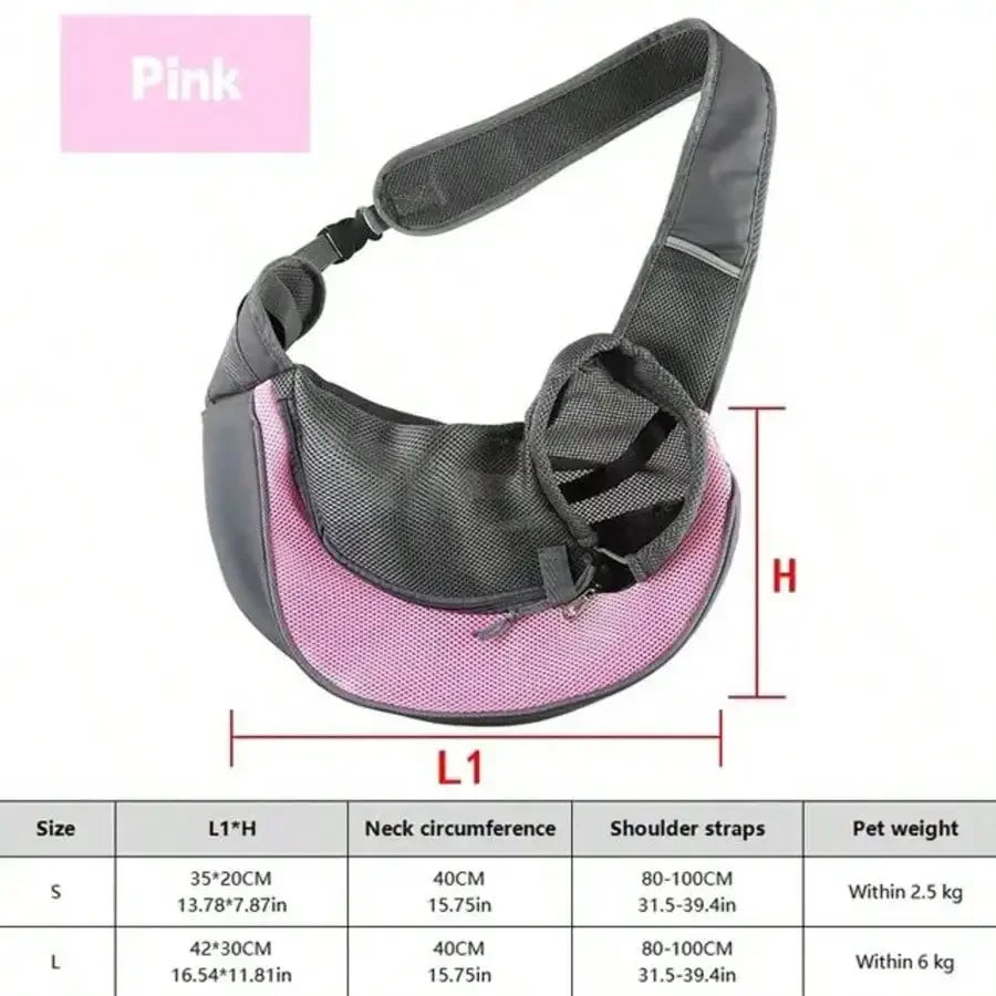 Breathable Mesh Pet Carrier Sling Backpack for Cats and Dogs