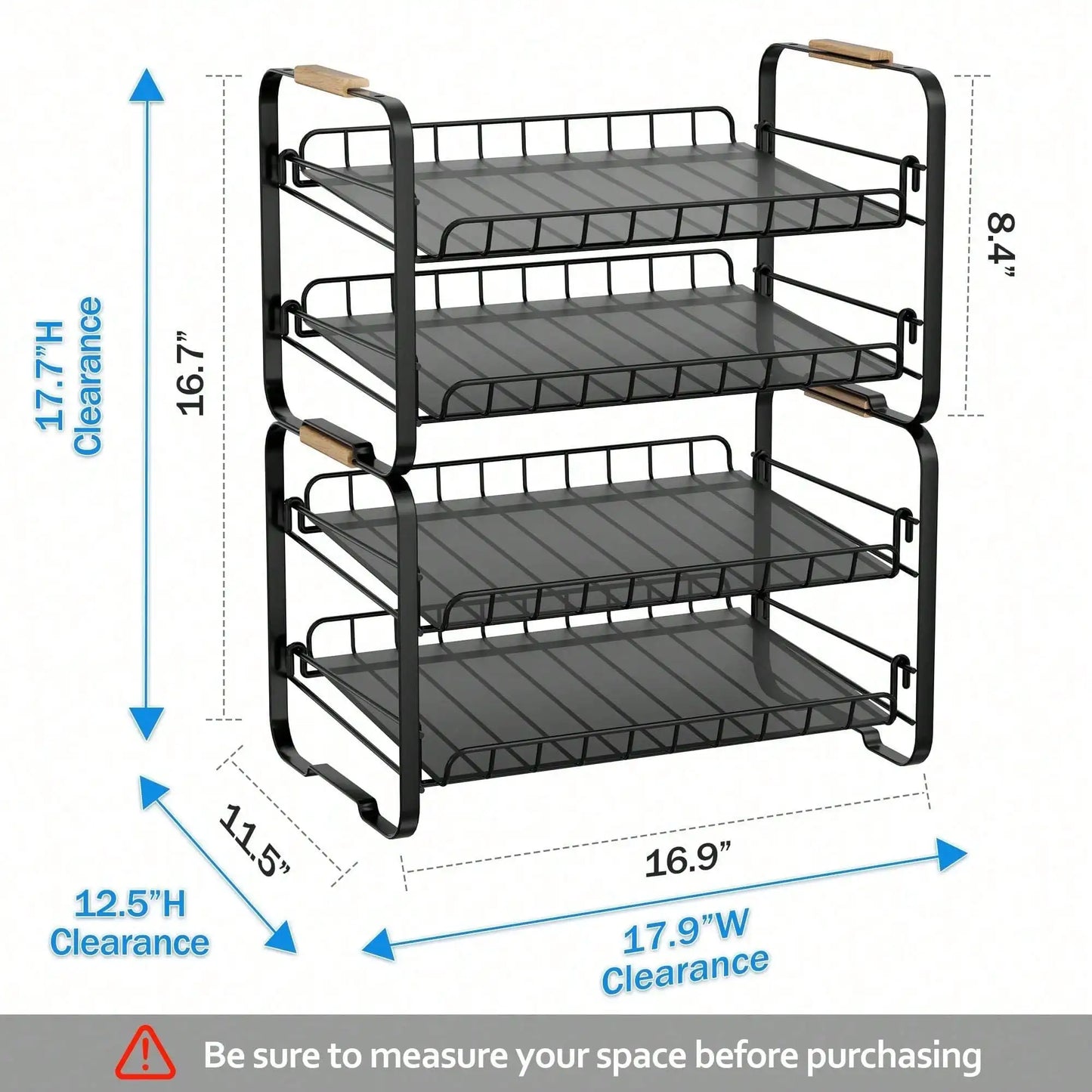 2-Pack Two-Tier Stackable Can Organizer For Pantry And Kitchen