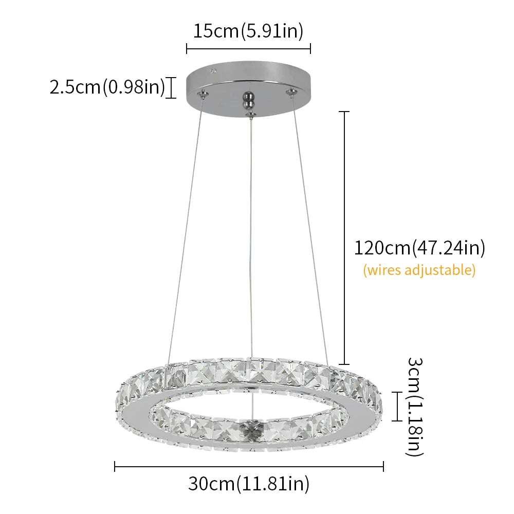 VETRULUS Modern Crystal LED Pendant Light