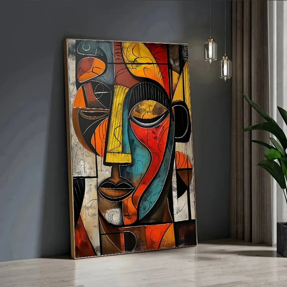 1 abstract African art canvas print, frameless wall art, modern decorative painting, suitable for living room and bedroom