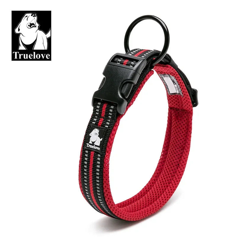 TrueLove Nylon Adjustable Dog Collar Padded Reflective Heavy Duty Training