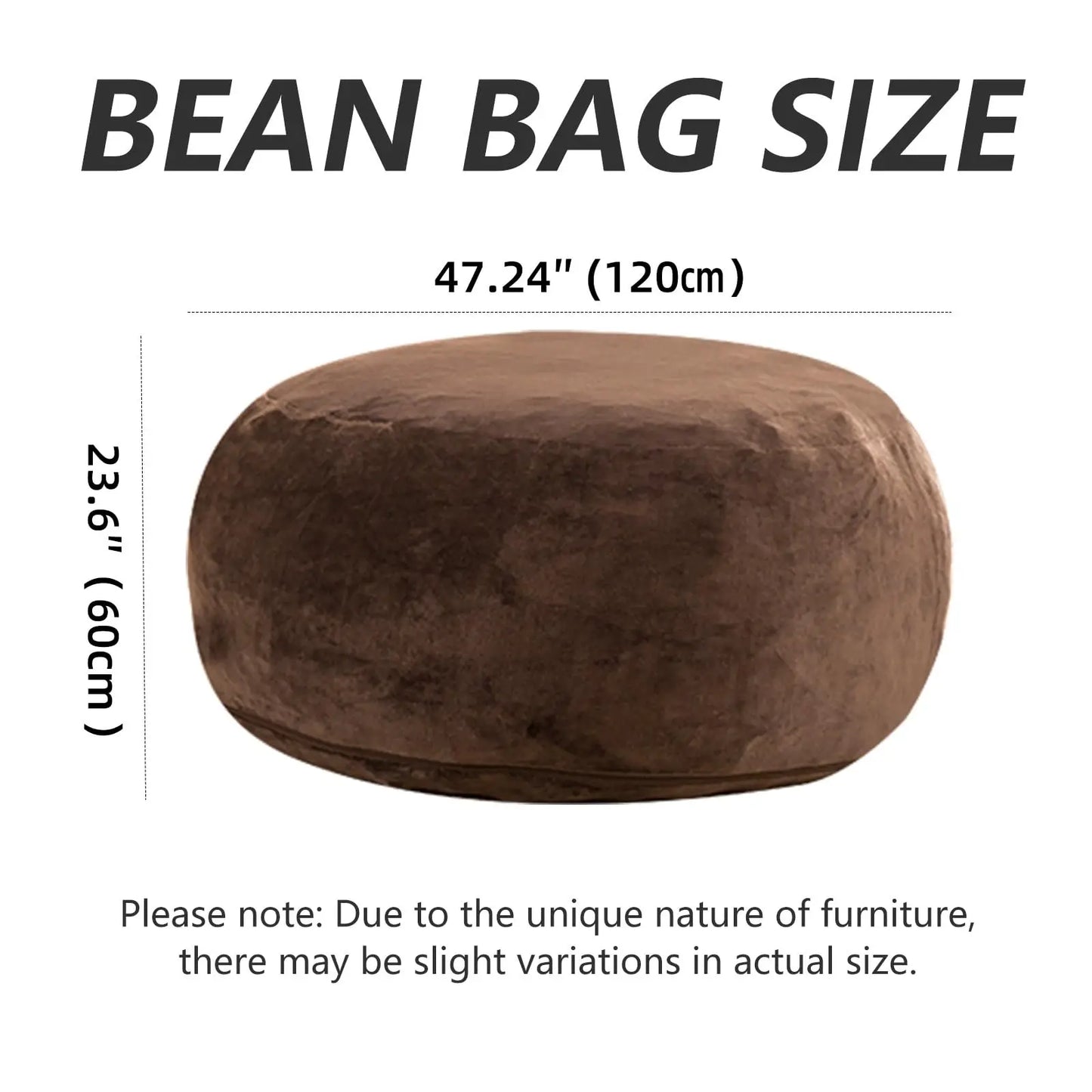Memory Foam Bean Bag Chair With Washable Flannel Cover