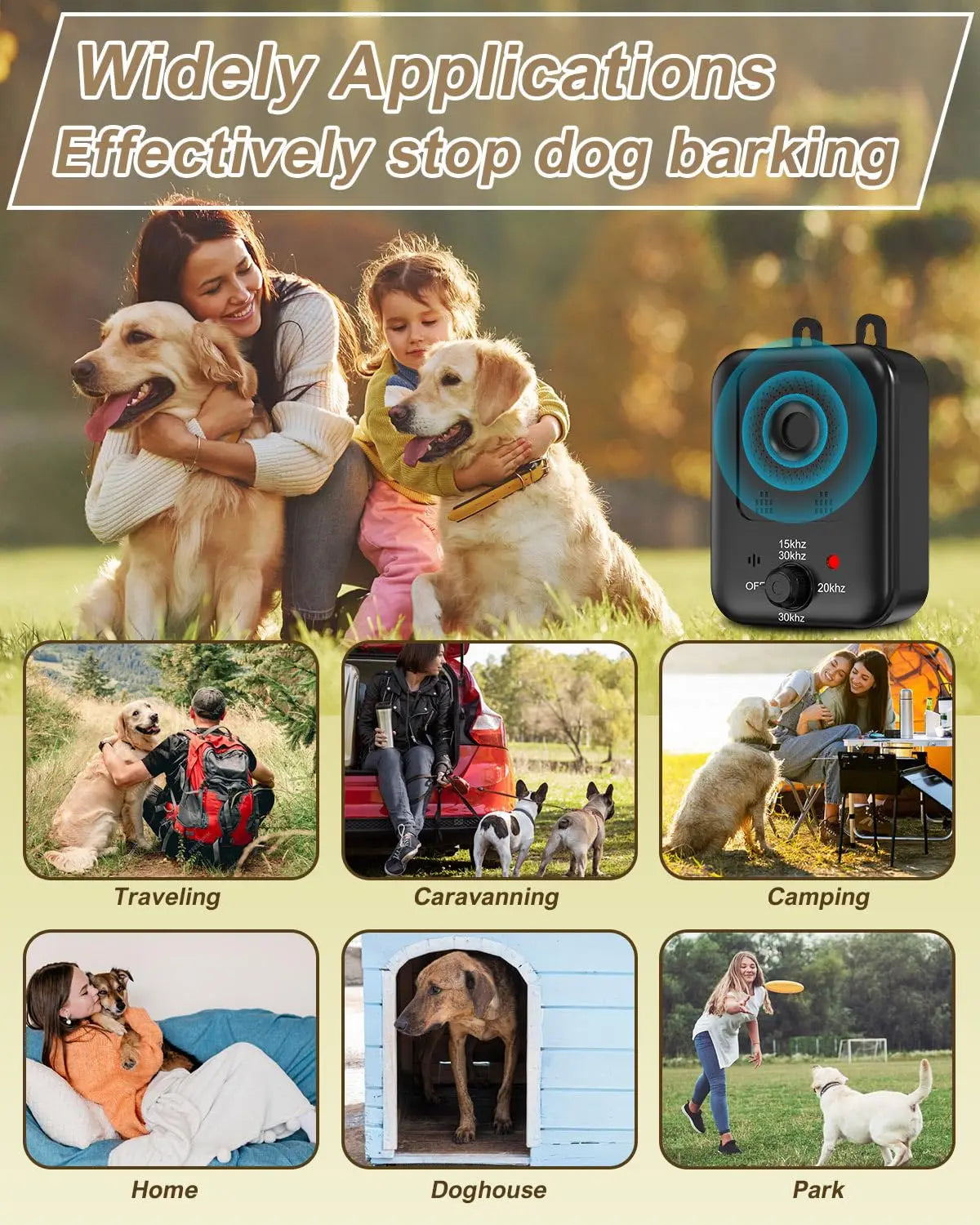 Petedu Automatic Ultrasonic Dog Bark Deterrent Indoor Outdoor