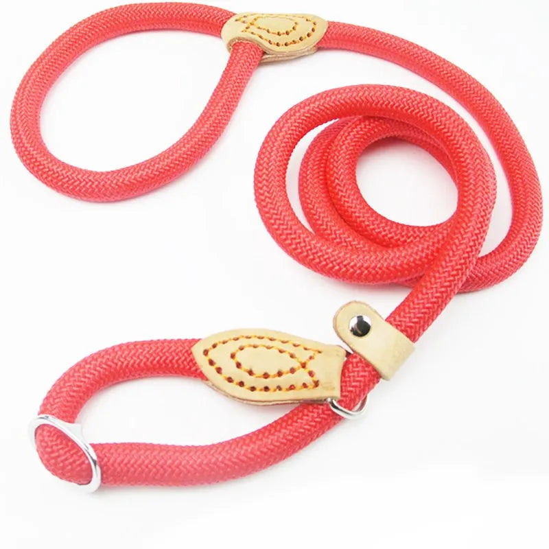 Dog Leash Slip Rope Lead Heavy Duty Braided Adjustable Loop