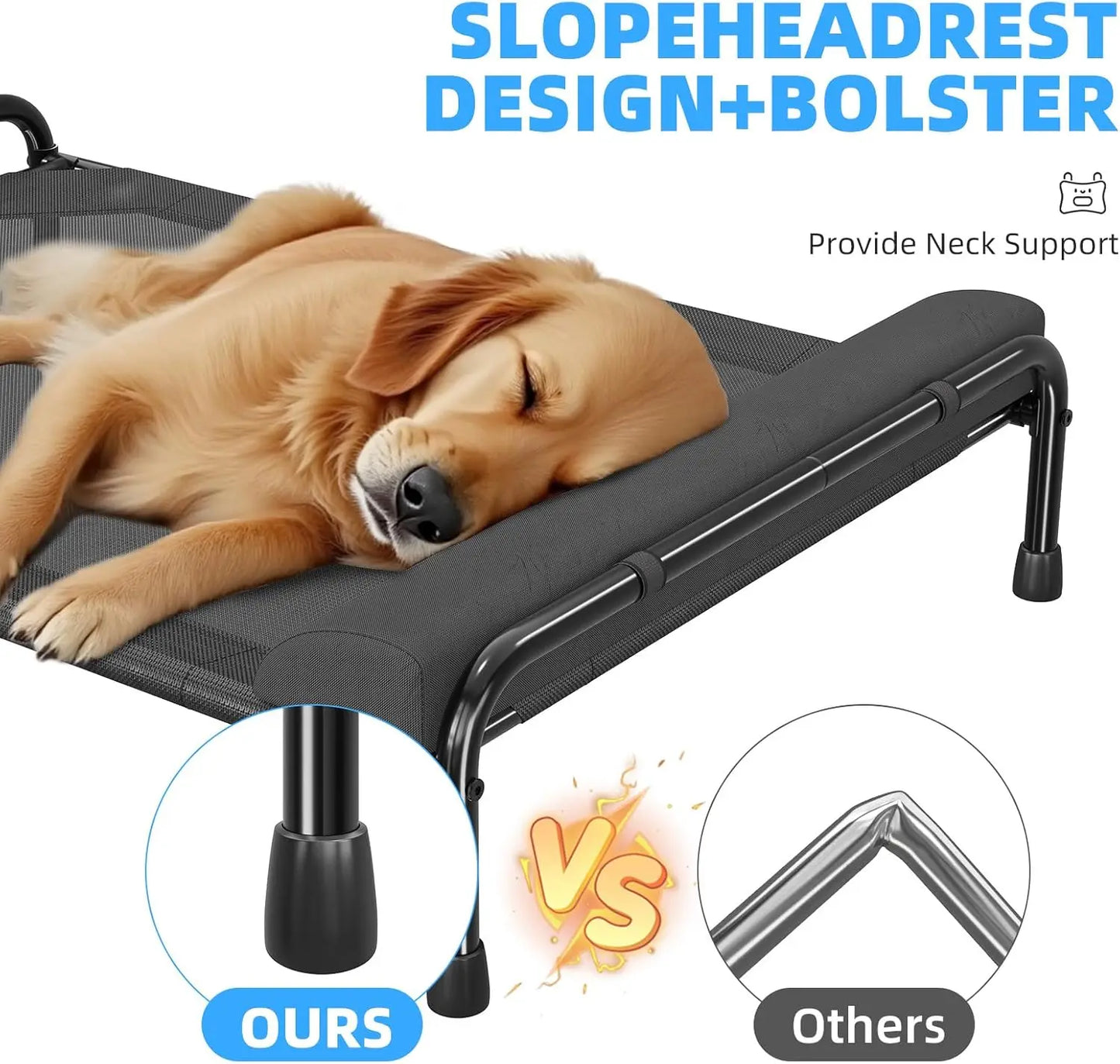 Elevated Dog Bed for Large Dogs Cooling Pet Cot Outdoor