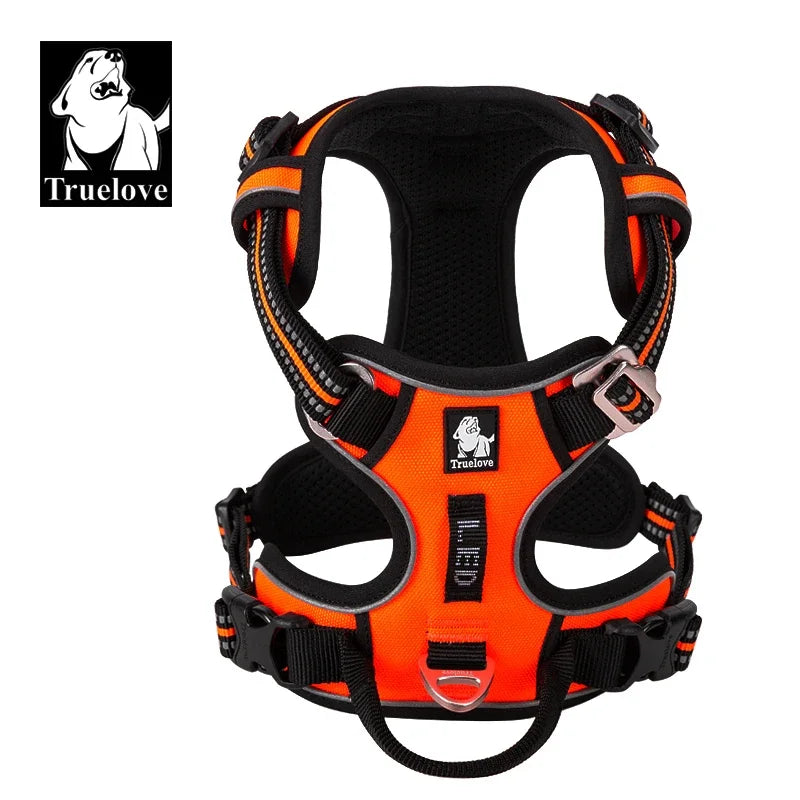 TRUELOVE Reflective Nylon Dog Harness No Pull Adjustable
