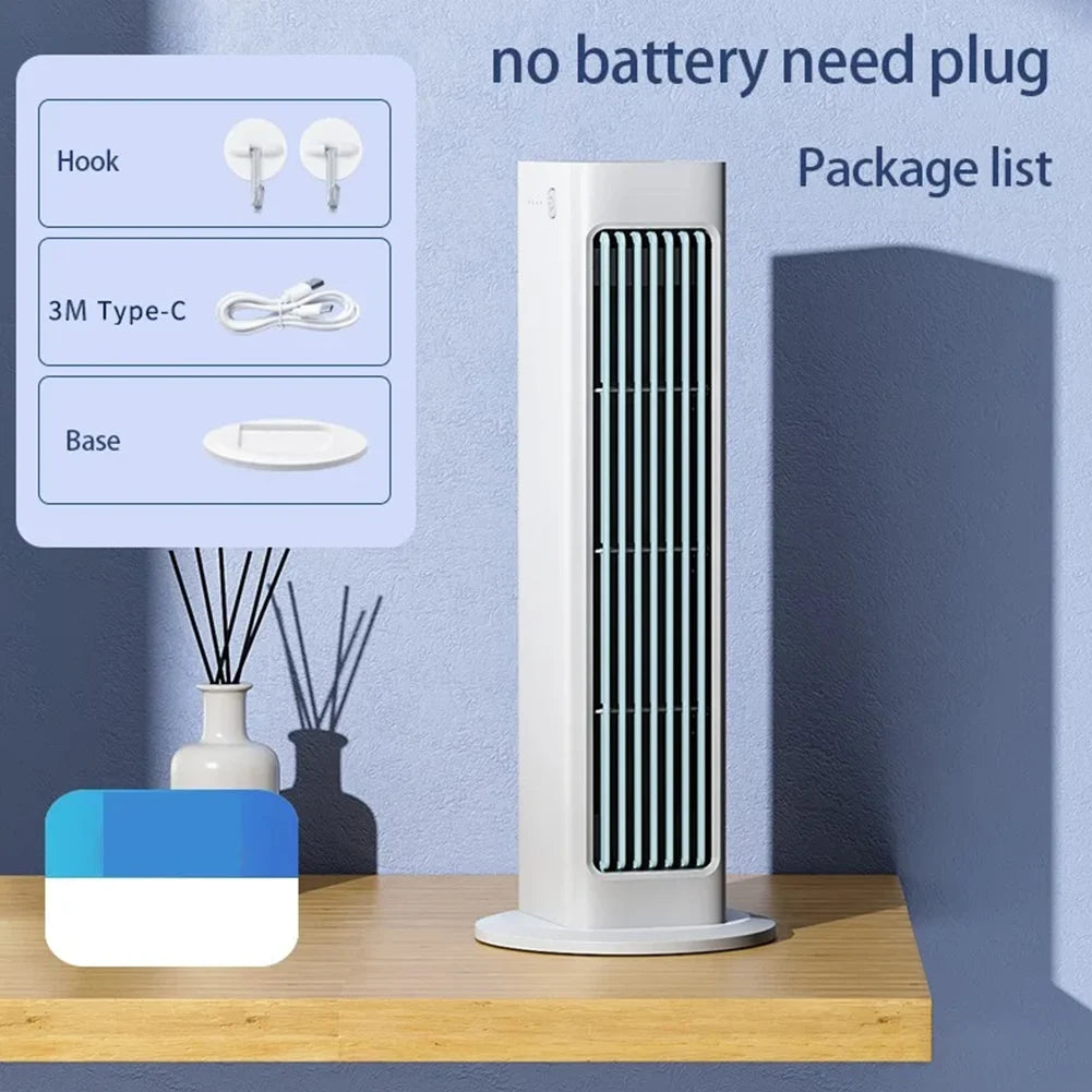 Bladeless 3000mAh Tower Fan Wall Mounted 3-Mode Quiet