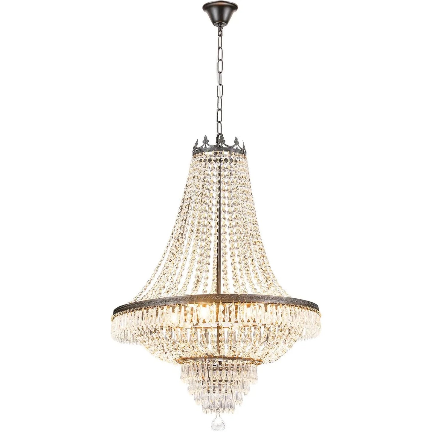 9 Light French Empire Crystal Chandelier Pendant Lamp