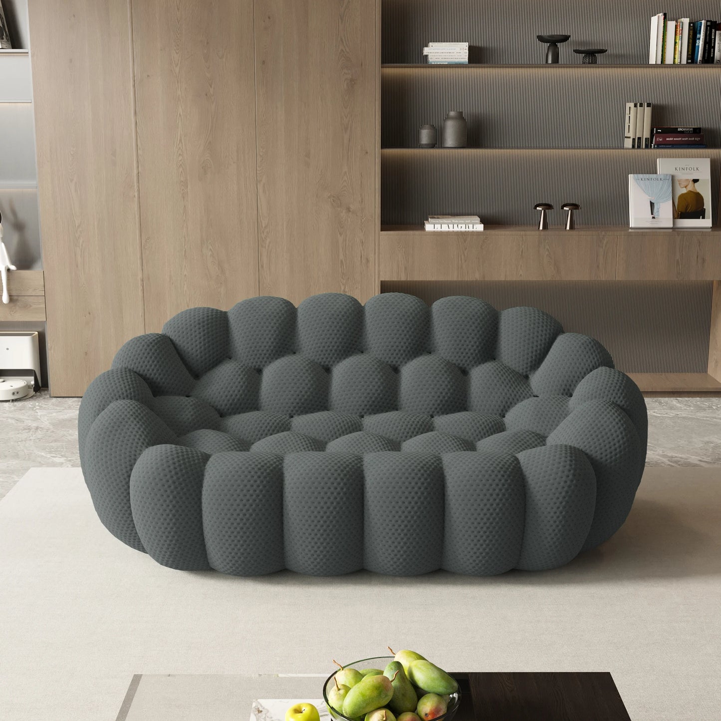 Sdorens Modern Curved Boneless Sofa Loveseat Couch