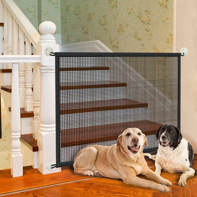 Foldable Breathable Mesh Dog Barrier Fence With 4 Hooks Playpen