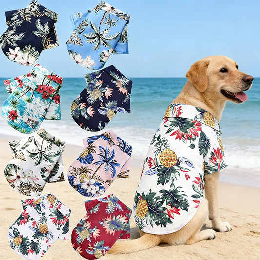 Hawaiian Style Dog Shirt For Dogs And Cats Clothing
