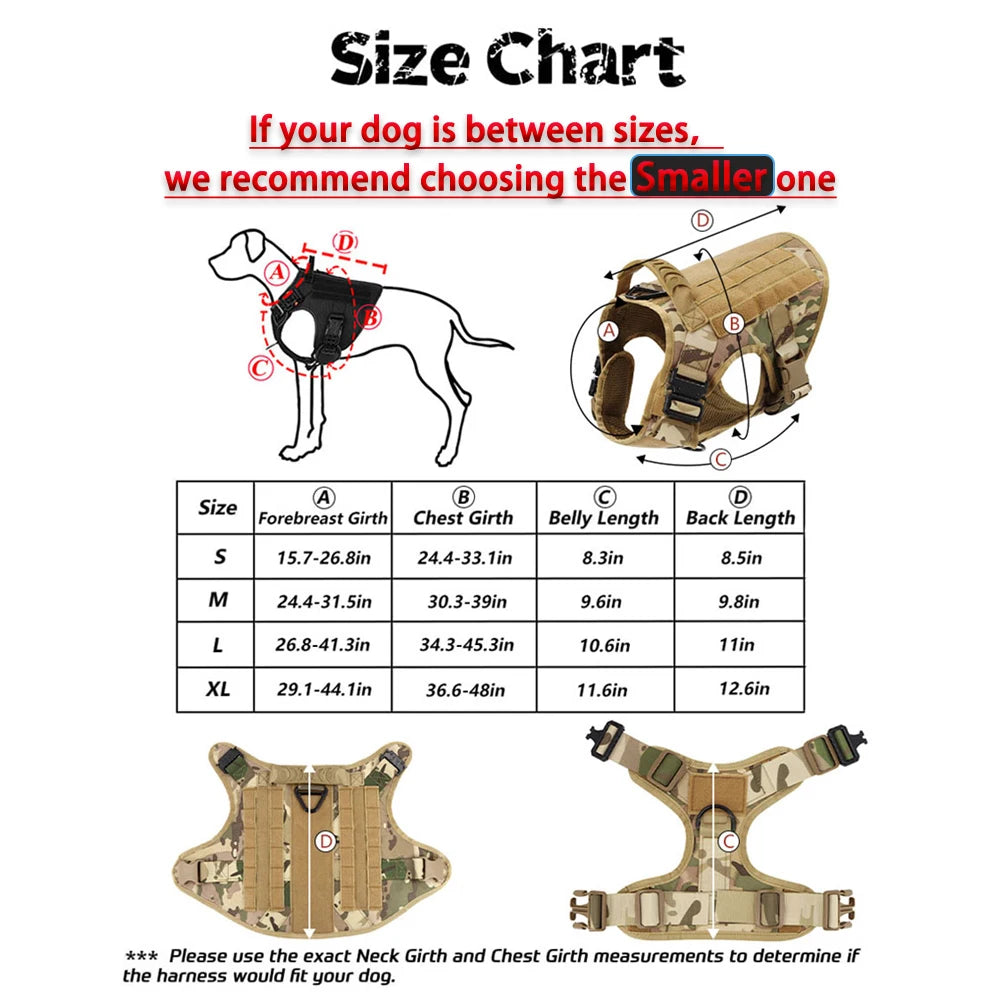 Tactical Dog Harness Leash Set For Large Dogs Training