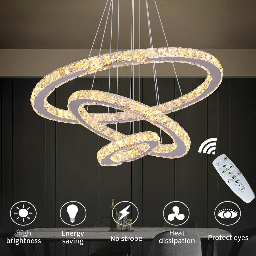 VETRULUS Modern Crystal LED Pendant Light
