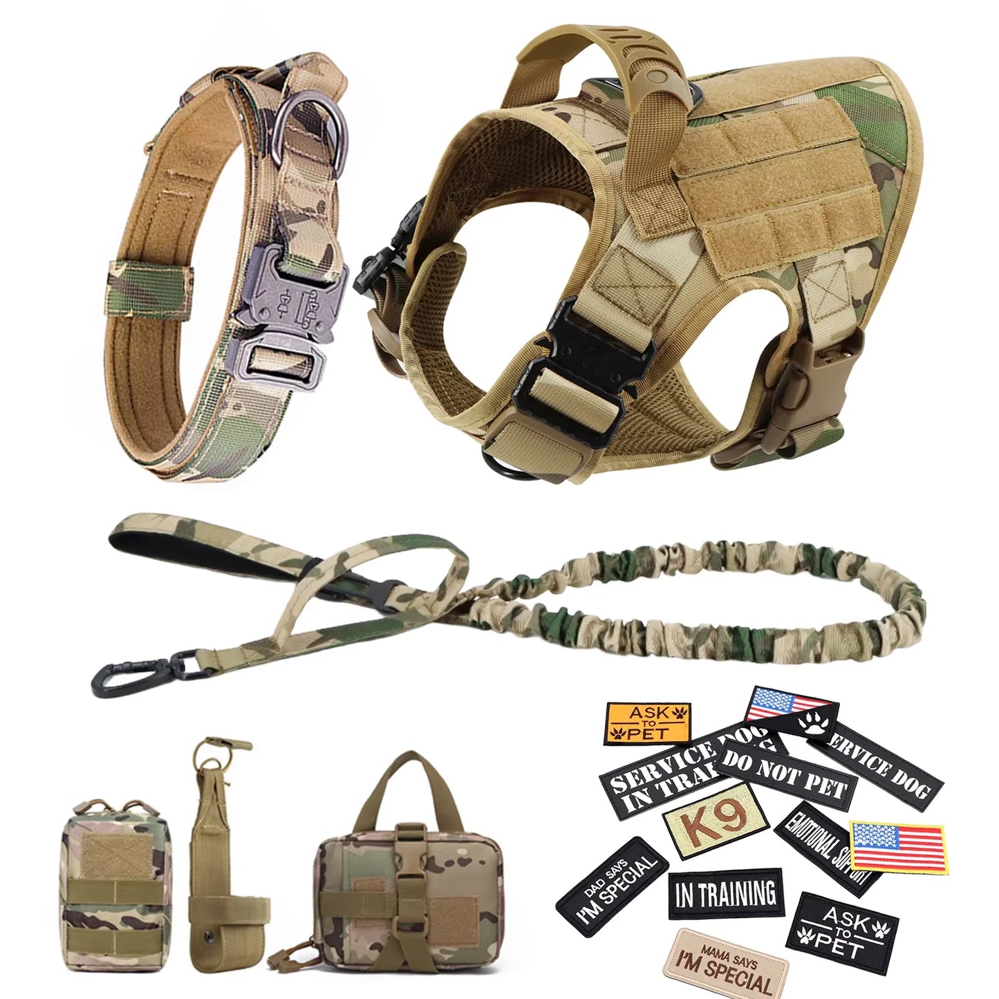 Military Style Large Dog Harness Vest For Malinois Training