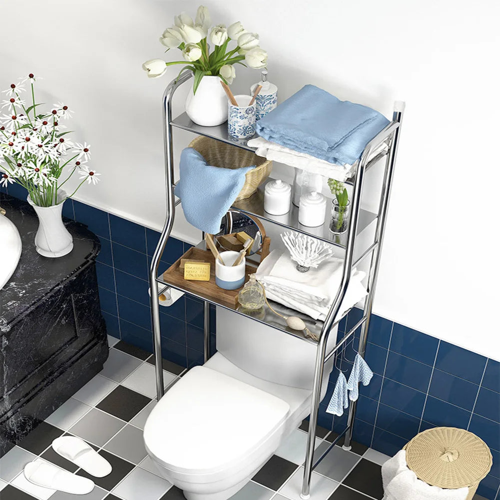 Studyset Over Toilet Storage Shelf Freestanding Bathroom Cabinet Paper Holder