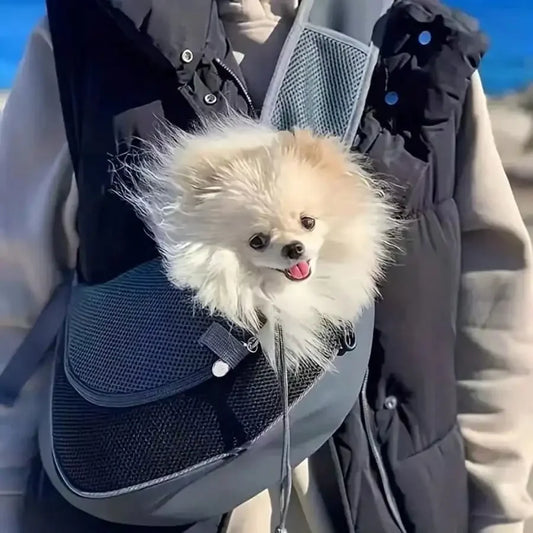 Breathable Mesh Pet Carrier Sling Backpack for Cats and Dogs