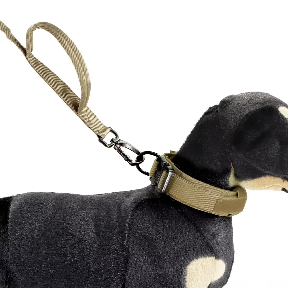 Military Style Dog Leash With Adjustable Length And Quick Release Elastic Rope