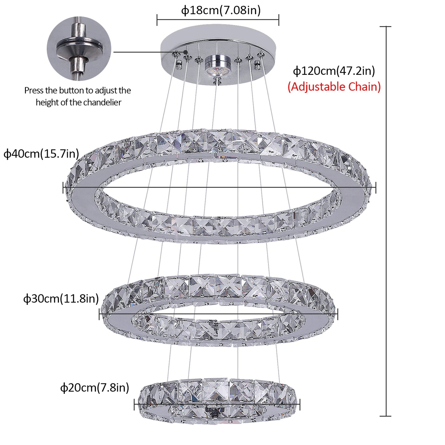 VETRULUS Modern Crystal LED Pendant Light
