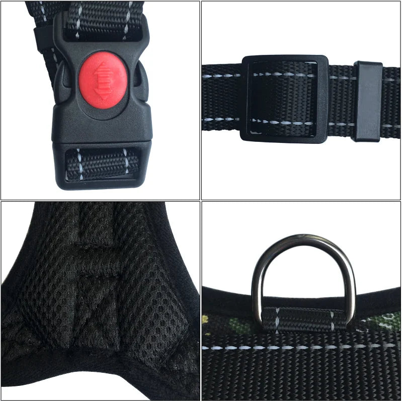 No Pull Reflective Dog Harness Adjustable Vest With Top Handle