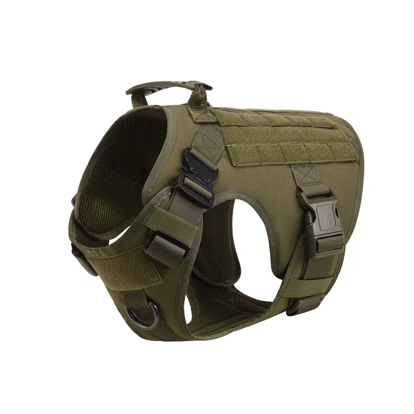 Tactical Dog Harness With Molle Pouches Nylon Padded Breakaway Design