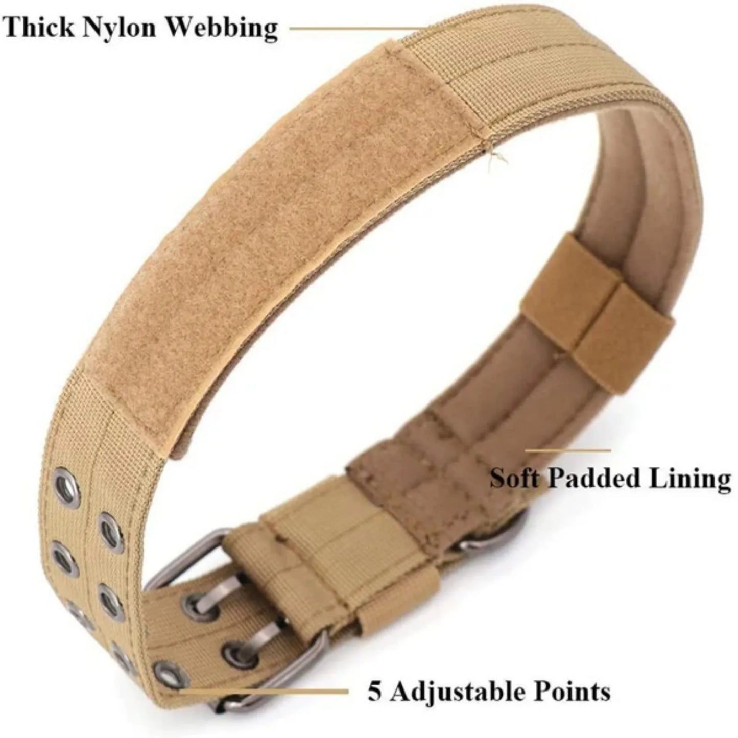 Tactical Nylon Dog Collar With Heavy Duty Metal Buckle