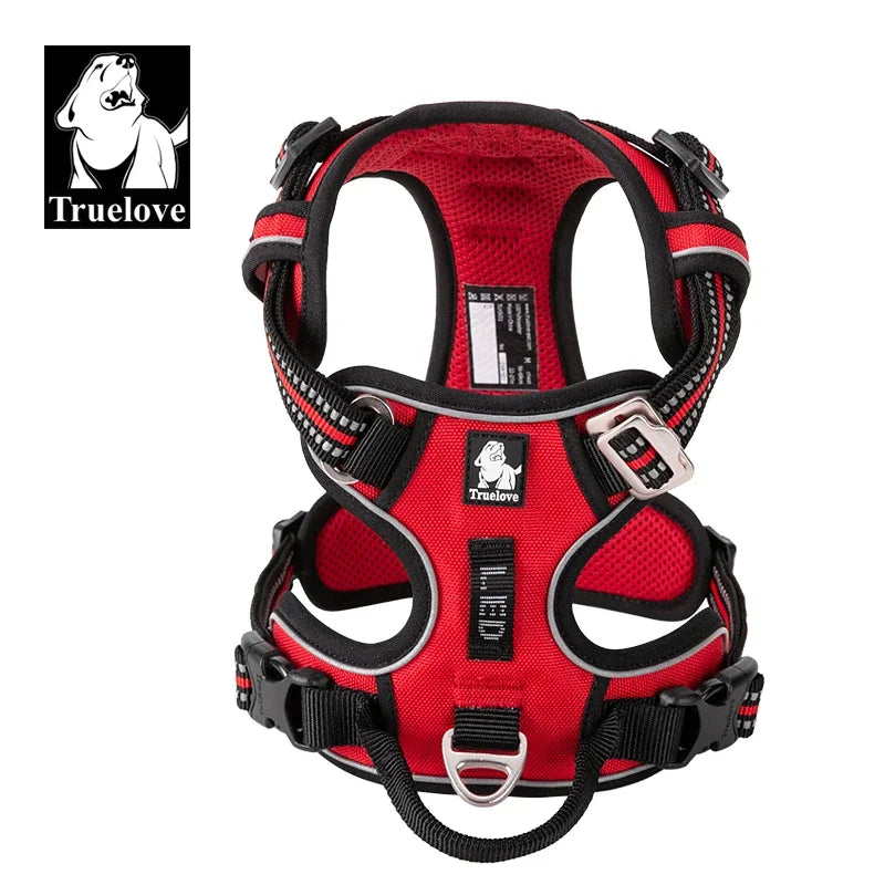 TRUELOVE Reflective Nylon Dog Harness No Pull Adjustable