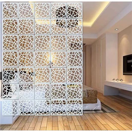 Hanging Room Divider,12 Pieces WoodPlastic DIY Panel Screens Partition Wall Dividers Room Decoration with All Accessories 11.4x1