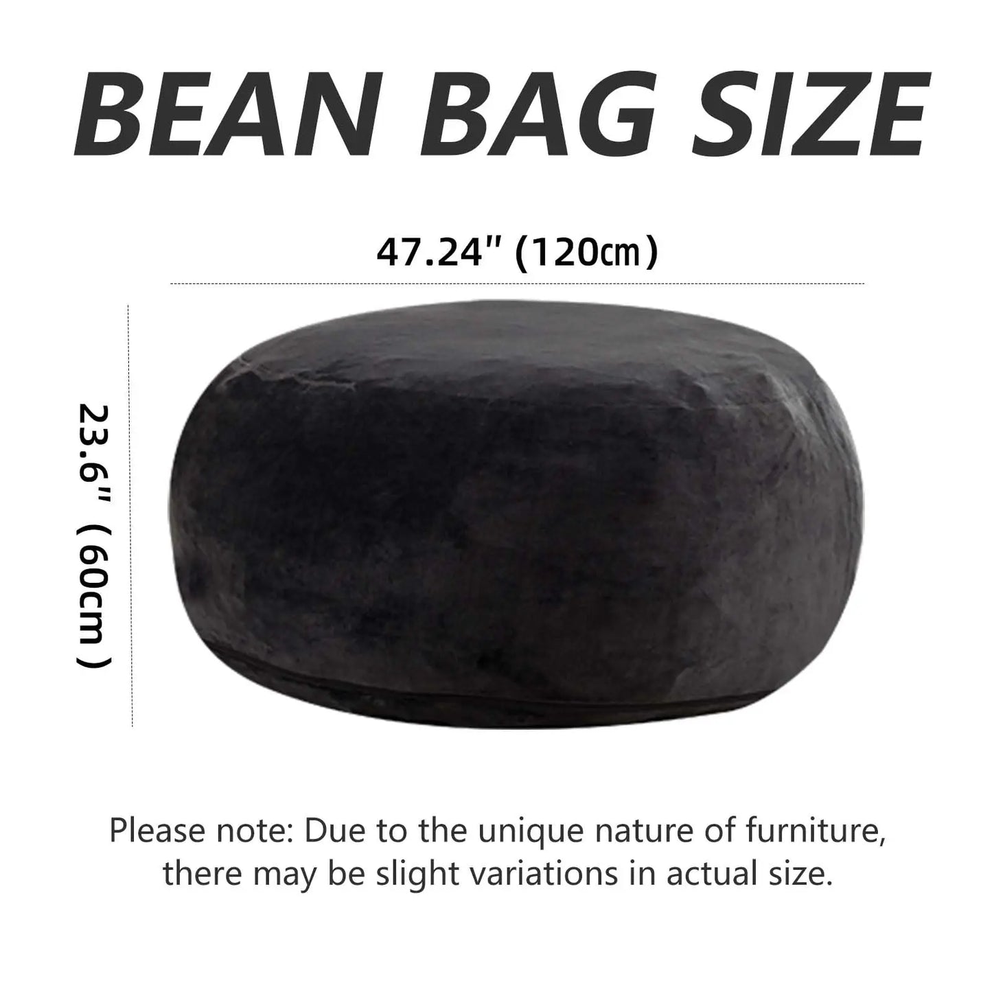 Memory Foam Bean Bag Chair With Washable Flannel Cover