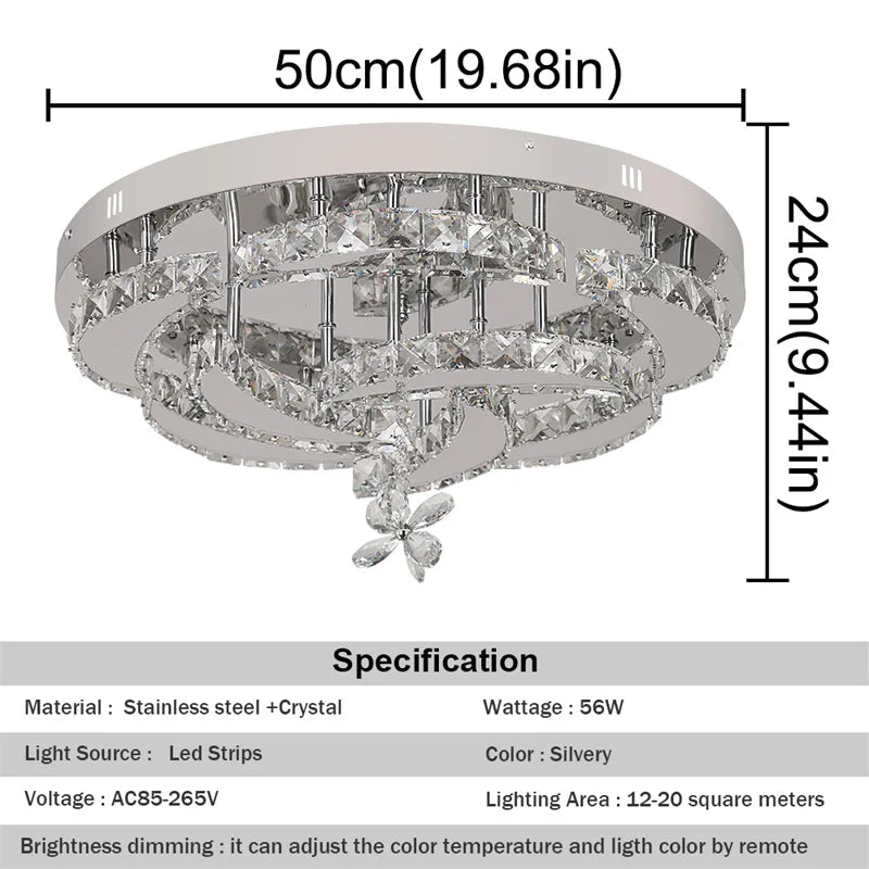 GreeLustr Crystal LED Ceiling Pendant Chandelier Living Room