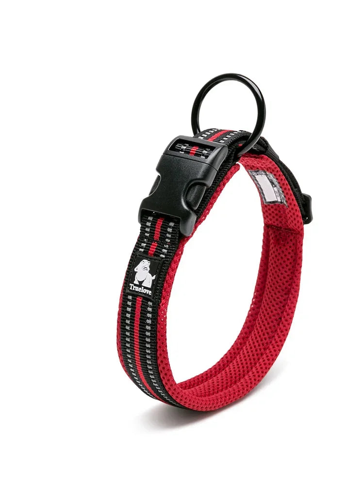 TrueLove Nylon Adjustable Dog Collar Padded Reflective Heavy Duty Training