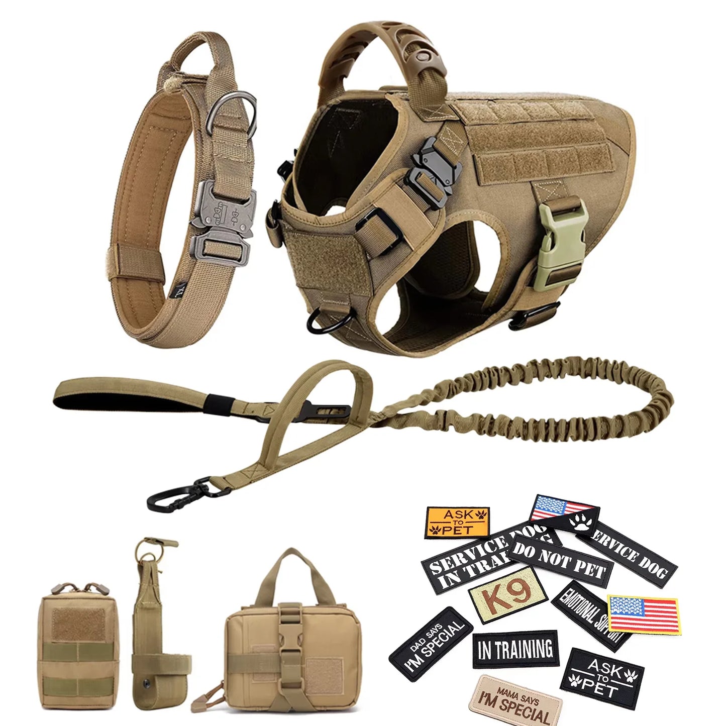 Military Style Large Dog Harness Vest For Malinois Training