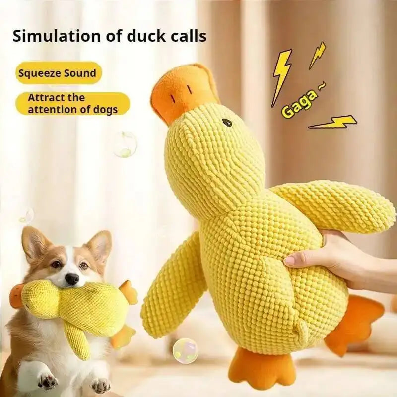 Squeaky Plush Duck Dog Toy Chew Bite Resistant