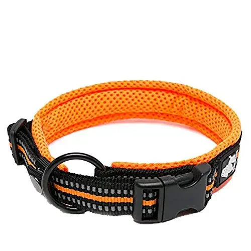TrueLove Nylon Adjustable Dog Collar Padded Reflective Heavy Duty Training
