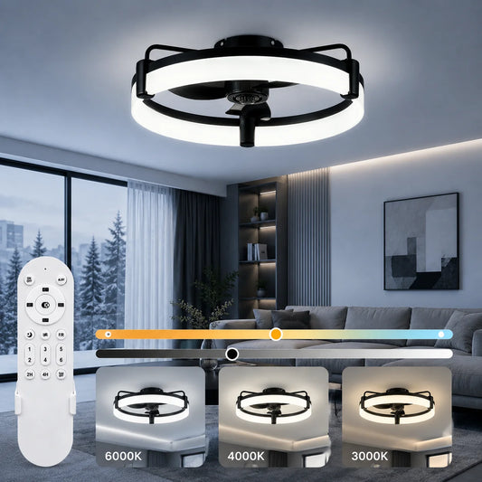 Aiopp Ultra Quiet LED Ceiling Fan With Dimmable 6 Speeds