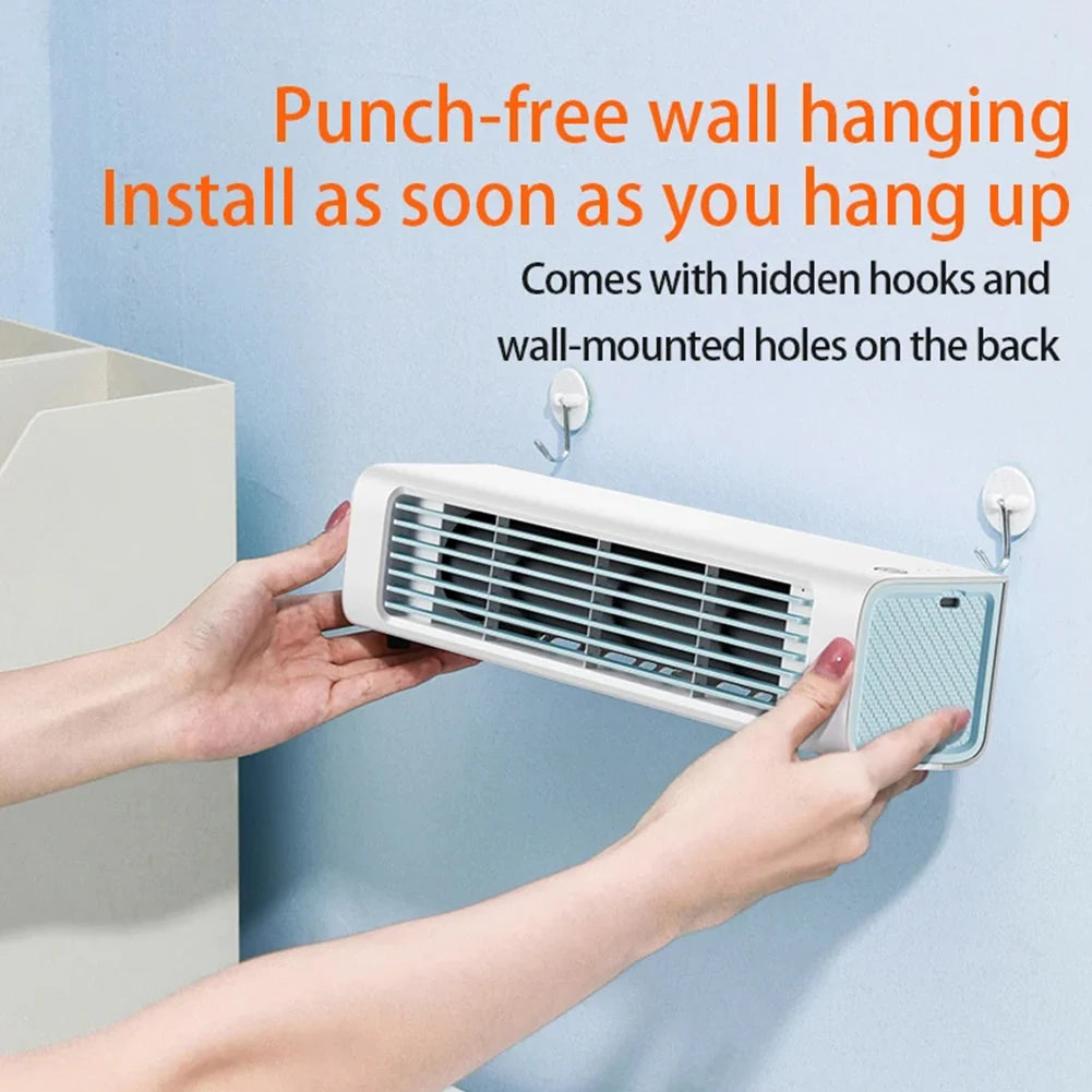 Bladeless 3000mAh Tower Fan Wall Mounted 3-Mode Quiet