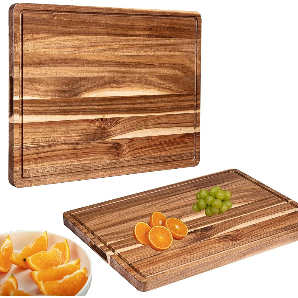 TWISTER.CK Wood Cutting Board With Juice Groove Handle