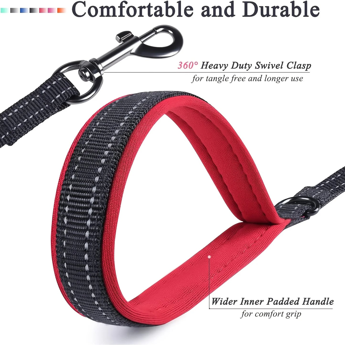 Dog Leash Outdoor Training Dual Handle Heavy Duty Lead