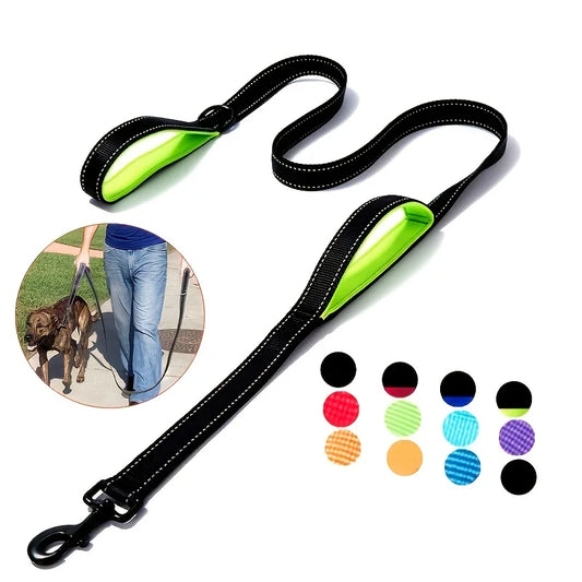 Dog Leash Outdoor Training Dual Handle Heavy Duty Lead
