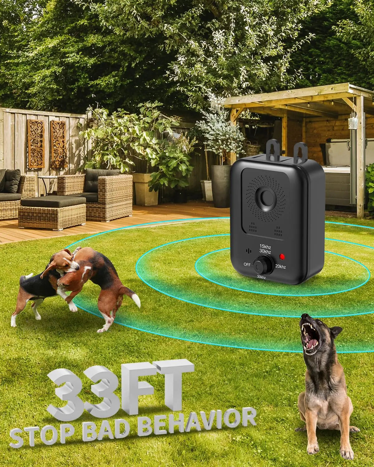 Petedu Automatic Ultrasonic Dog Bark Deterrent Indoor Outdoor