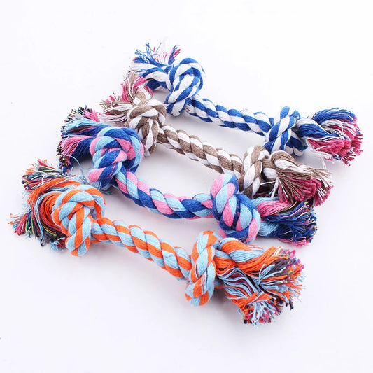 Dog Rope Chew Toy Double Knot Cotton Durable