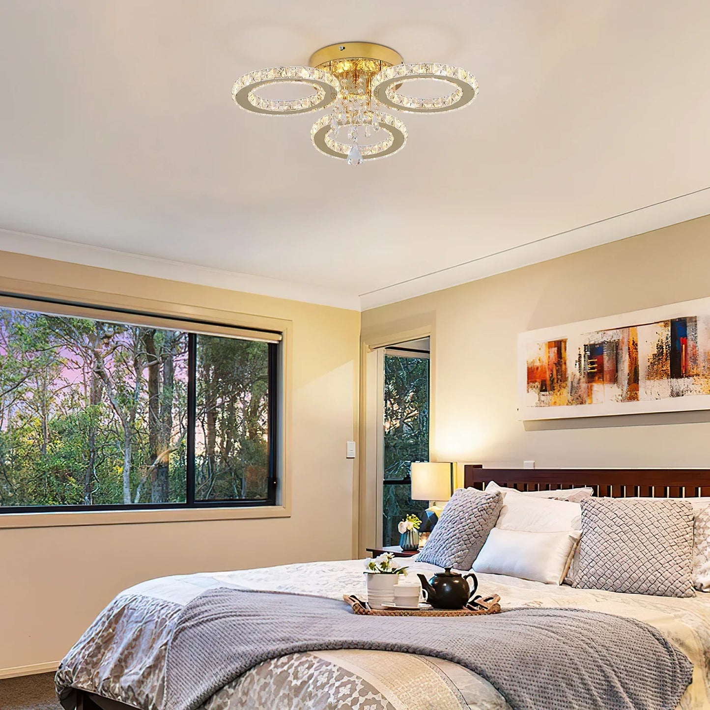 VETRULUS Crystal LED Ceiling Chandelier for Living Room