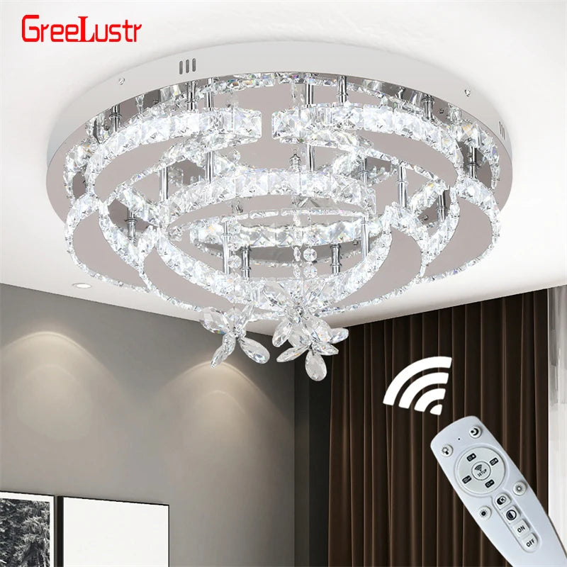 GreeLustr Crystal LED Ceiling Pendant Chandelier Living Room