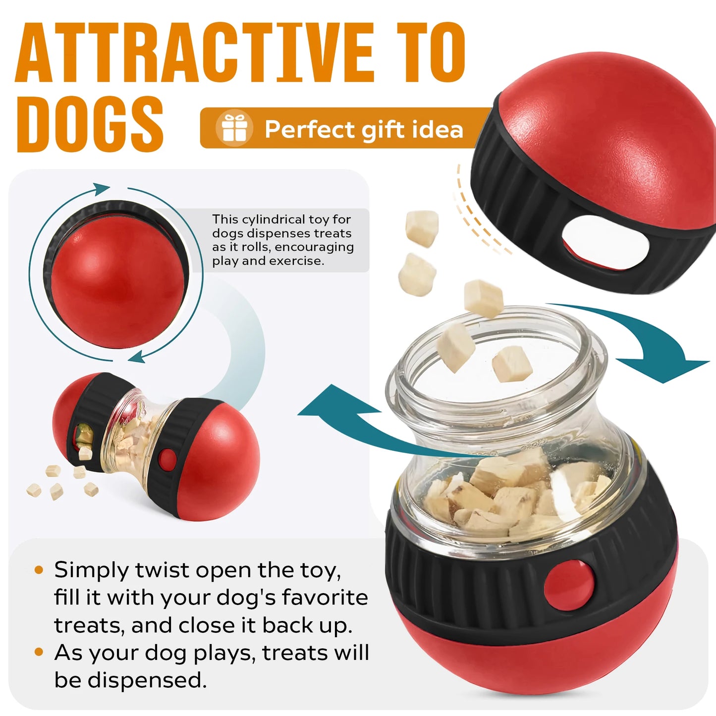 Interactive Treat Dispensing Ball Toy for Dogs and Cats